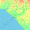 Mapa topográfico Semangga, altitud, relieve