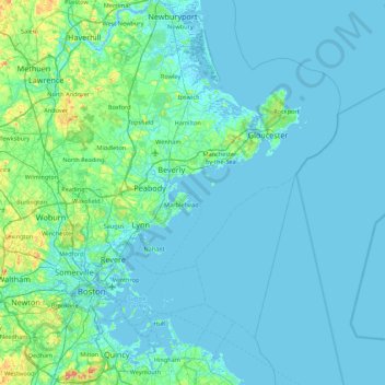 Mapa topográfico Grays Rock, altitud, relieve
