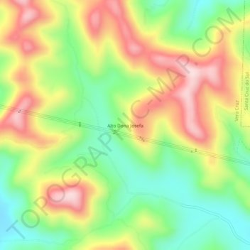 Mapa topográfico Alto Dona Josefa, altitud, relieve
