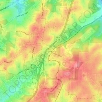 Mapa topográfico Univeter, altitud, relieve