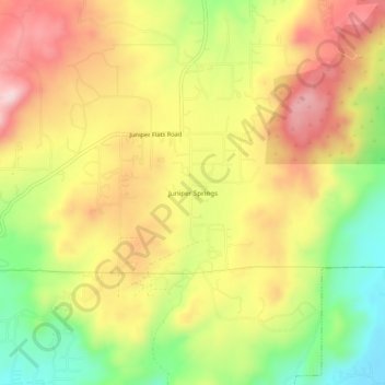 Mapa topográfico Juniper Springs, altitud, relieve