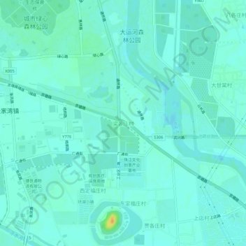Mapa topográfico 梁各庄村, altitud, relieve