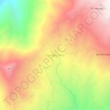 Mapa topográfico Changuil Alto, altitud, relieve