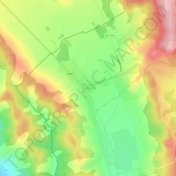 Mapa topográfico Milostea, altitud, relieve