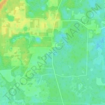 Mapa topográfico Bay Lake, altitud, relieve