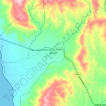 Mapa topográfico Hatillo, altitud, relieve