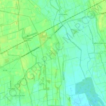 Mapa topográfico Morsella, altitud, relieve