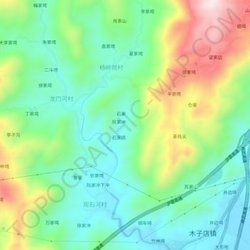 Mapa topográfico 阮家塆, altitud, relieve