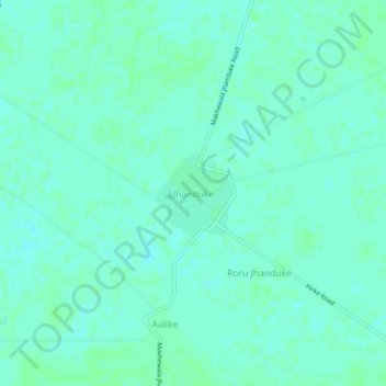 Mapa topográfico Jhanduke, altitud, relieve
