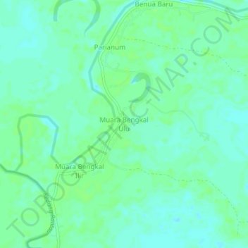 Mapa topográfico Muara Bengkal Ulu, altitud, relieve