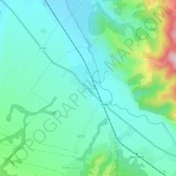 Mapa topográfico Livadia, altitud, relieve