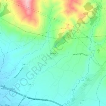 Mapa topográfico San Vito, altitud, relieve