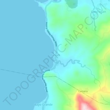 Mapa topográfico Diclum, altitud, relieve