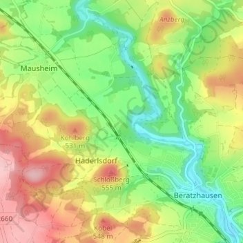 Mapa topográfico Niesaß, altitud, relieve