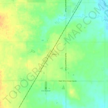 Mapa topográfico Furley, altitud, relieve