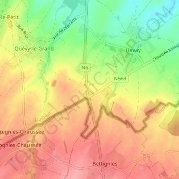 Mapa topográfico Bois Bourdon, altitud, relieve