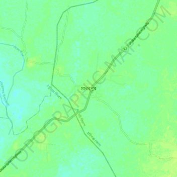 Mapa topográfico Madhabpur, altitud, relieve