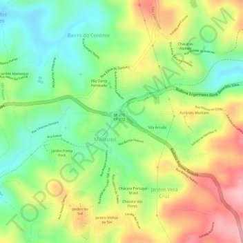Mapa topográfico Praça de Mailasque, altitud, relieve