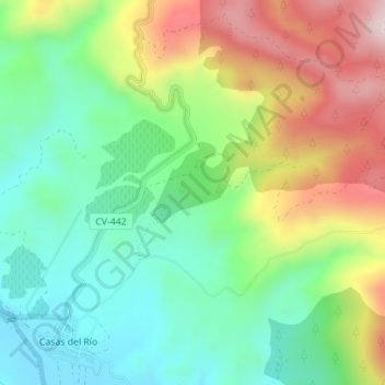 Mapa topográfico Moralete, altitud, relieve