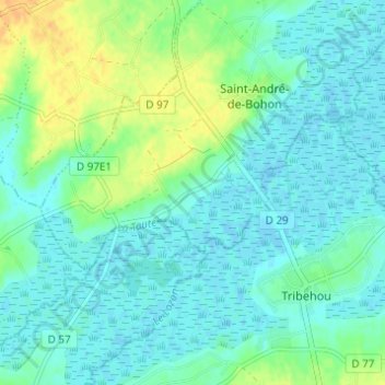 Mapa topográfico Le Quesnay de Bas, altitud, relieve