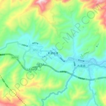 Mapa topográfico 彰德, altitud, relieve