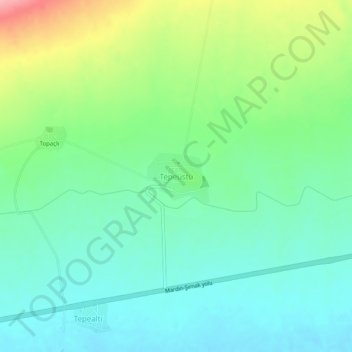 Mapa topográfico Tepeüstü, altitud, relieve