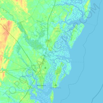 Mapa topográfico Pico Island, altitud, relieve