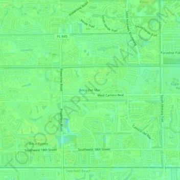 Mapa topográfico Boca Del Mar, altitud, relieve