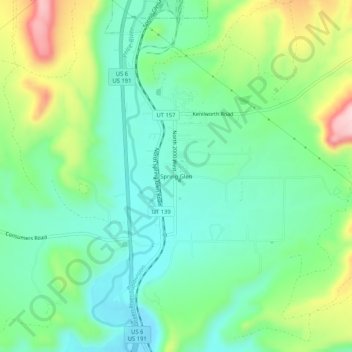 Mapa topográfico Spring Glen, altitud, relieve