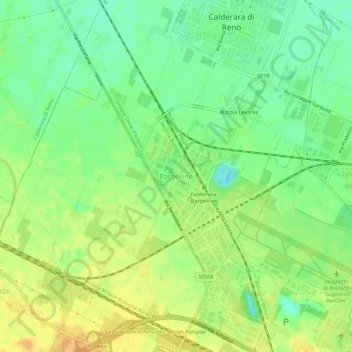 Mapa topográfico Bargellino, altitud, relieve