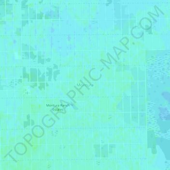 Mapa topográfico Montura, altitud, relieve