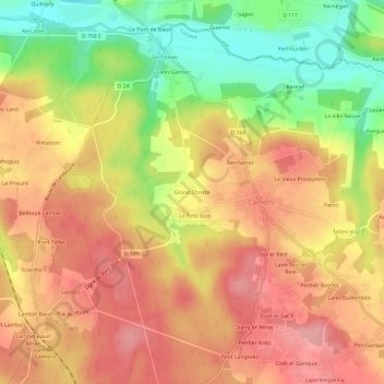 Mapa topográfico Grand Christo, altitud, relieve