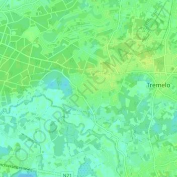 Mapa topográfico Ninde, altitud, relieve