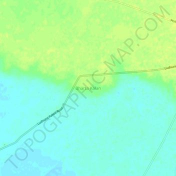Mapa topográfico Bharta Kalan, altitud, relieve