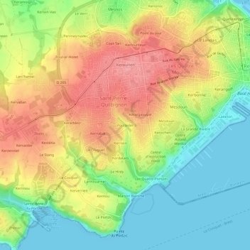 Mapa topográfico Poulléder, altitud, relieve