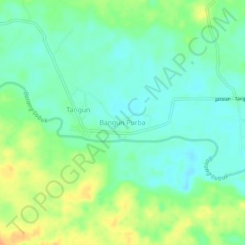 Mapa topográfico Bangun Purba, altitud, relieve