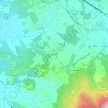 Mapa topográfico Acquaviva, altitud, relieve