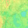 Mapa topográfico Kissimmee, altitud, relieve