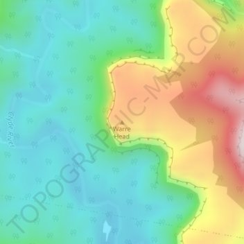 Mapa topográfico Warre Head, altitud, relieve