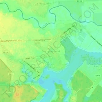 Mapa topográfico Siliștea Snagovului, altitud, relieve