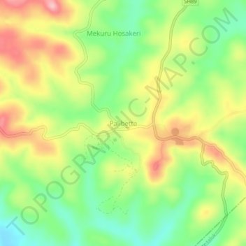 Mapa topográfico Pollibetta, altitud, relieve