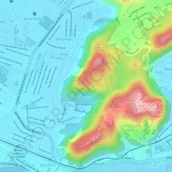 Mapa topográfico Morro do Embaré, altitud, relieve