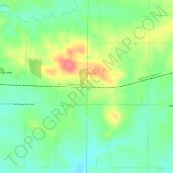 Mapa topográfico Hazelhurst, altitud, relieve