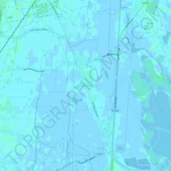 Mapa topográfico Lughetto, altitud, relieve