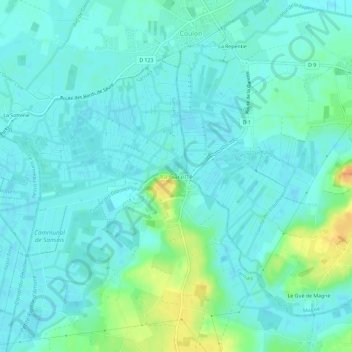 Mapa topográfico La Garette, altitud, relieve