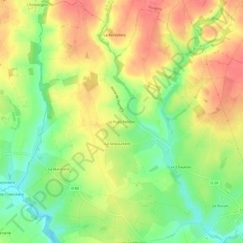 Mapa topográfico Le Puits Pellerin, altitud, relieve