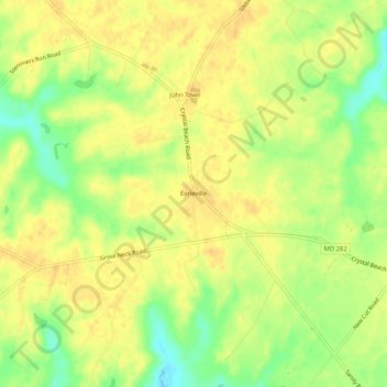 Mapa topográfico Earleville, altitud, relieve