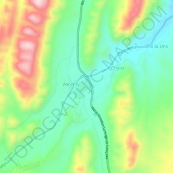 Mapa topográfico Cazon, altitud, relieve