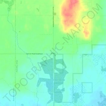 Mapa topográfico O'Neil, altitud, relieve