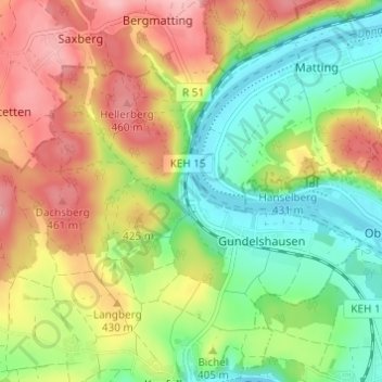 Mapa topográfico Lohstadt, altitud, relieve